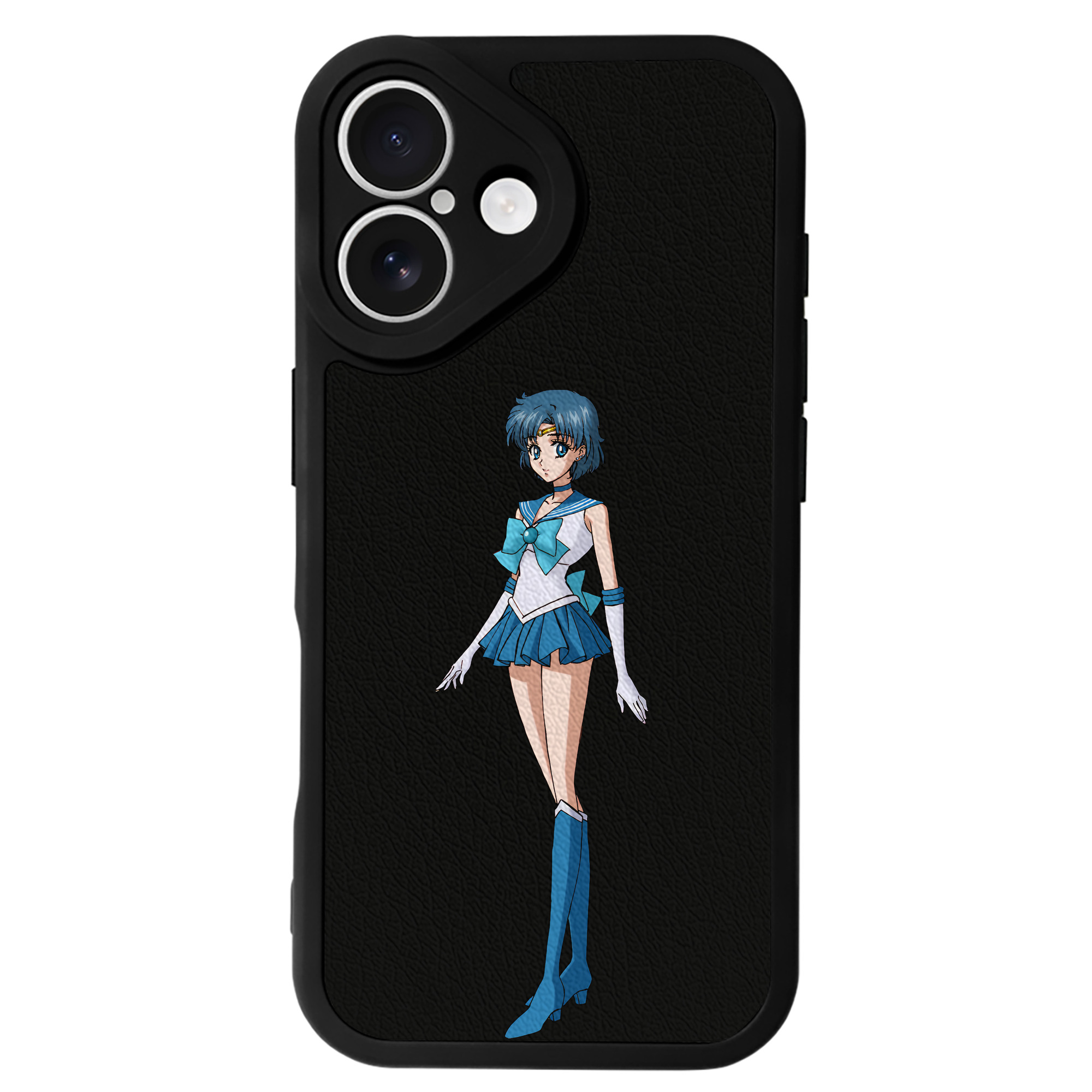 （画像用） 美少女戦士セーラームーン 水野 亜美 みずの あみ Sailor Moon Mizuno Ami 【iPhone 16シリーズ対応】シリコンスマホケース（レザー調） 材質：シリコン